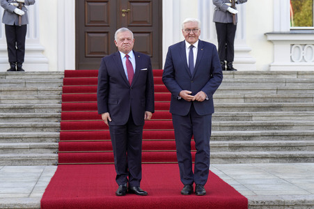 Empfang von Abdullah II. bin al-Hussein im Schloss Bellevue in Berlin