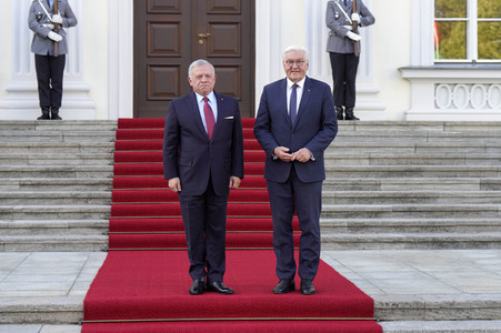 Empfang von Abdullah II. bin al-Hussein im Schloss Bellevue in Berlin