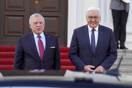 Empfang von Abdullah II. bin al-Hussein im Schloss Bellevue in Berlin