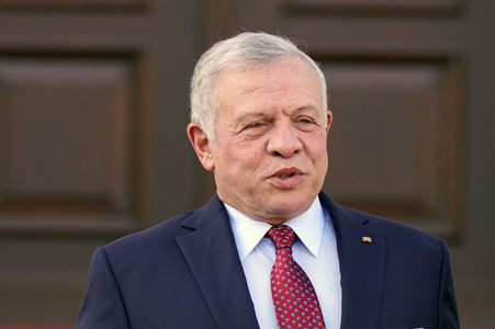 Empfang von Abdullah II. bin al-Hussein im Schloss Bellevue in Berlin