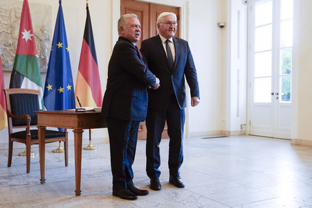 Empfang von Abdullah II. bin al-Hussein im Schloss Bellevue in Berlin