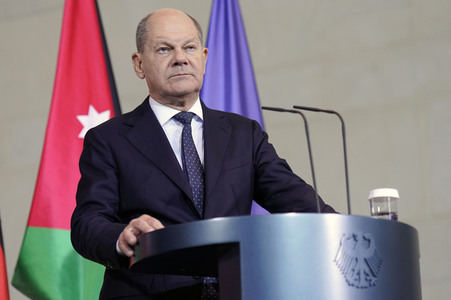 Empfang des Königs von Jordanien im Kanzleramt in Berlin