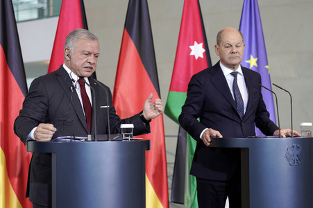 Empfang des Königs von Jordanien im Kanzleramt in Berlin