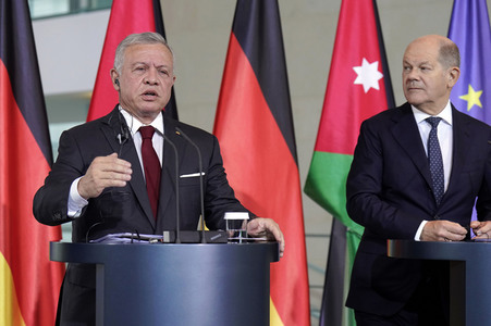 Empfang des Königs von Jordanien im Kanzleramt in Berlin