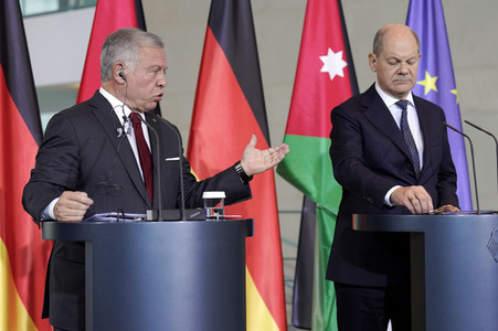 Empfang des Königs von Jordanien im Kanzleramt in Berlin
