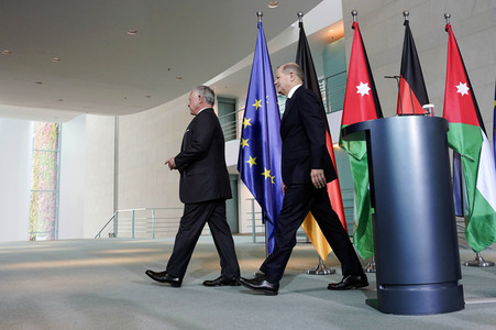 Empfang des Königs von Jordanien im Kanzleramt in Berlin