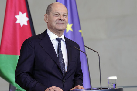 Empfang des Königs von Jordanien im Kanzleramt in Berlin