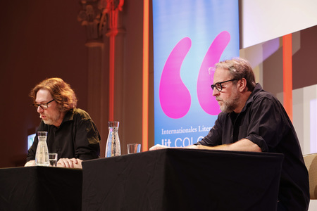 Sven Stricker und Bjarne Mädel auf der lit.Cologne 2023 in Köln