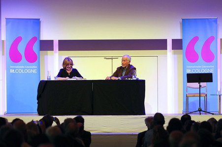 Richard Ford und Ulrich Noethen auf der lit.Cologne Spezial 2023 in Köln