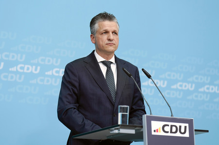 Pressekonferenz nach der Bundesvorstandssitzung der CDU in Berlin