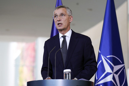 Empfang von Jens Stoltenberg im Kanzleramt in Berlin