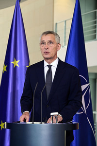 Empfang von Jens Stoltenberg im Kanzleramt in Berlin