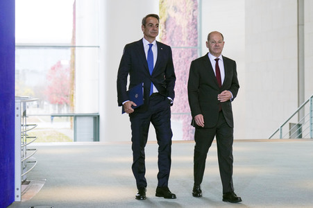 Empfang von Kyriakos Mitsotakis im Kanzleramt in Berlin