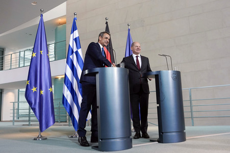 Empfang von Kyriakos Mitsotakis im Kanzleramt in Berlin