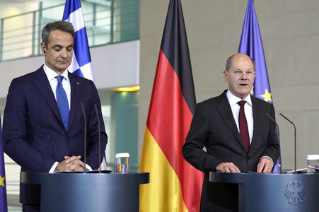 Empfang von Kyriakos Mitsotakis im Kanzleramt in Berlin