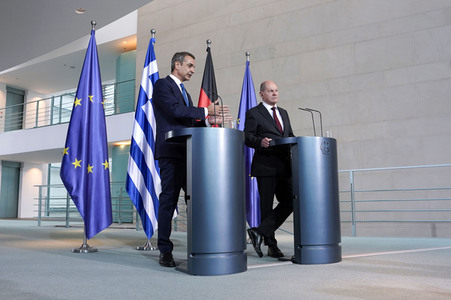 Empfang von Kyriakos Mitsotakis im Kanzleramt in Berlin