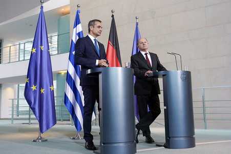 Empfang von Kyriakos Mitsotakis im Kanzleramt in Berlin