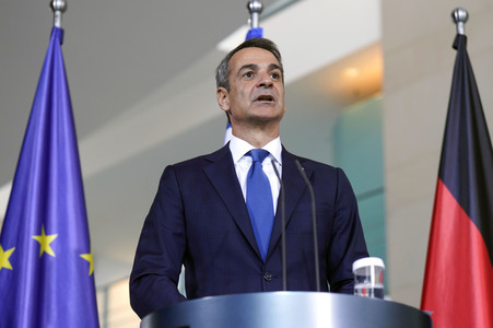 Empfang von Kyriakos Mitsotakis im Kanzleramt in Berlin