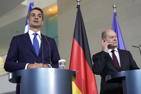 Empfang von Kyriakos Mitsotakis im Kanzleramt in Berlin