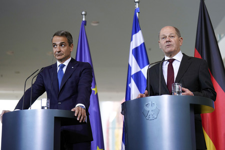 Empfang von Kyriakos Mitsotakis im Kanzleramt in Berlin