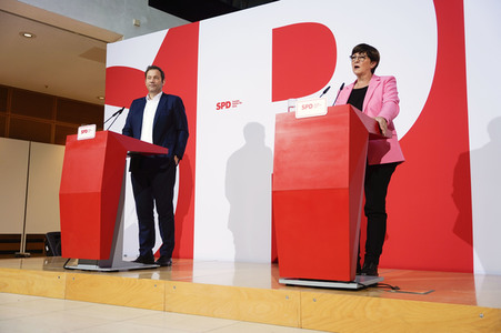 Pressekonferenz der SPD zu Beratungen aktueller Themen in Berlin