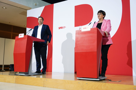 Pressekonferenz der SPD zu Beratungen aktueller Themen in Berlin