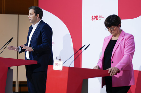 Pressekonferenz der SPD zu Beratungen aktueller Themen in Berlin