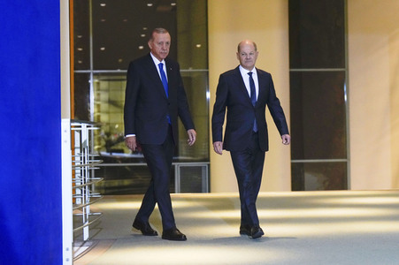Empfang von Recep Tayyip Erdogan im Kanzleramt in Berlin