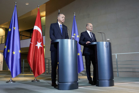 Empfang von Recep Tayyip Erdogan im Kanzleramt in Berlin