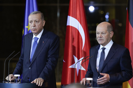 Empfang von Recep Tayyip Erdogan im Kanzleramt in Berlin