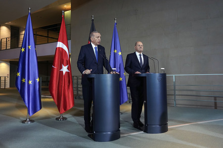 Empfang von Recep Tayyip Erdogan im Kanzleramt in Berlin