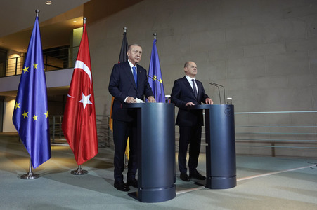 Empfang von Recep Tayyip Erdogan im Kanzleramt in Berlin