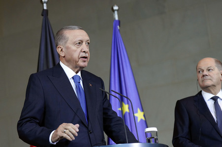 Empfang von Recep Tayyip Erdogan im Kanzleramt in Berlin