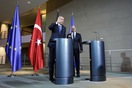 Empfang von Recep Tayyip Erdogan im Kanzleramt in Berlin