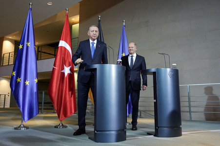 Empfang von Recep Tayyip Erdogan im Kanzleramt in Berlin