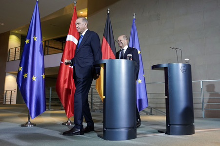 Empfang von Recep Tayyip Erdogan im Kanzleramt in Berlin