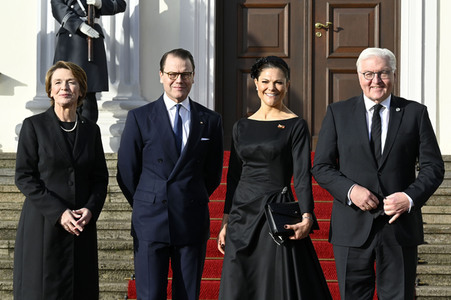 Empfang von Kronprinzessin Victoria von Schweden und Prinz Daniel von Schweden im Schloss Bellevue in Berlin