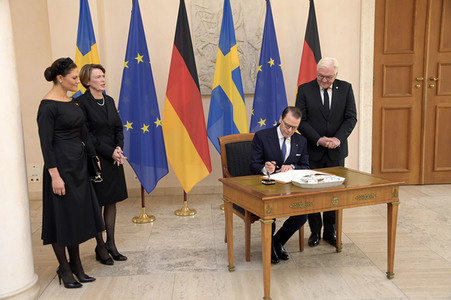 Empfang von Kronprinzessin Victoria von Schweden und Prinz Daniel von Schweden im Schloss Bellevue in Berlin