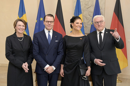 Empfang von Kronprinzessin Victoria von Schweden und Prinz Daniel von Schweden im Schloss Bellevue in Berlin