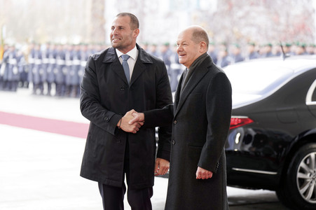 Empfang des Premierministers von Malta im Kanzleramt in Berlin
