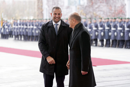 Empfang des Premierministers von Malta im Kanzleramt in Berlin