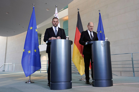 Empfang des Premierministers von Malta im Kanzleramt in Berlin