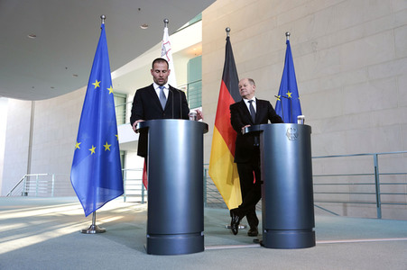 Empfang des Premierministers von Malta im Kanzleramt in Berlin