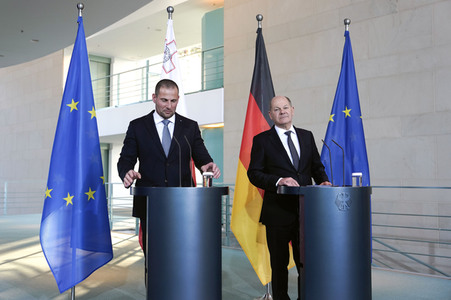 Empfang des Premierministers von Malta im Kanzleramt in Berlin