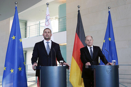Empfang des Premierministers von Malta im Kanzleramt in Berlin
