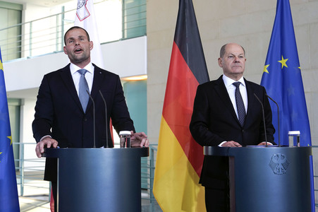 Empfang des Premierministers von Malta im Kanzleramt in Berlin