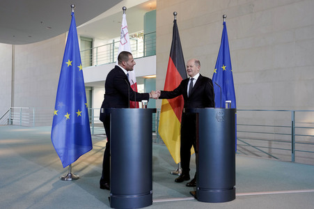 Empfang des Premierministers von Malta im Kanzleramt in Berlin
