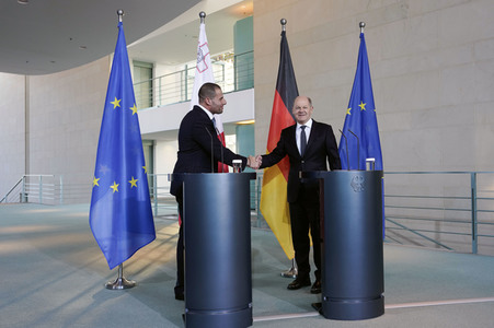 Empfang des Premierministers von Malta im Kanzleramt in Berlin