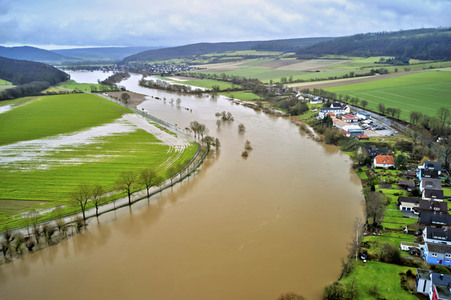 Weser-Hochwasser im Landkreis Hameln-Pyrmont