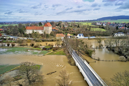 Leine-Hochwasser bei Burgstemmen